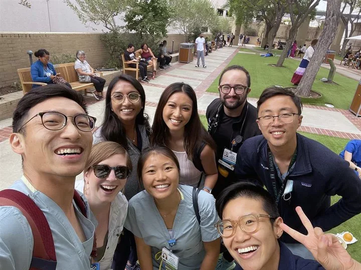 UCLA Health residents outside of Ronal Reagan Medical Center