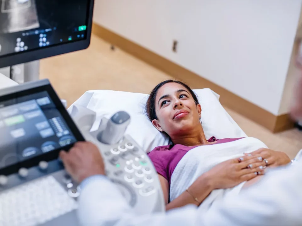 Patient getting ultrasound at the medical school