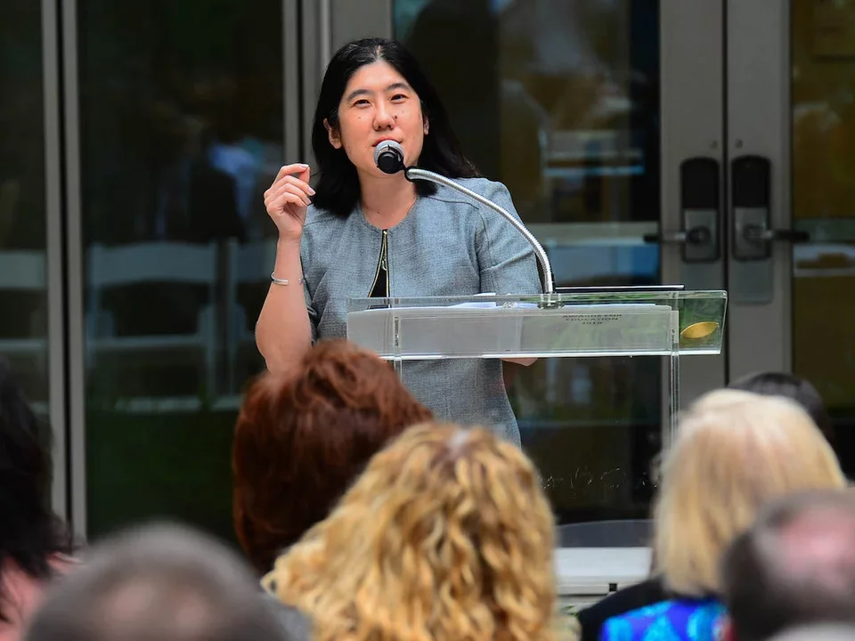 DGSOM faculty member speaking at an event