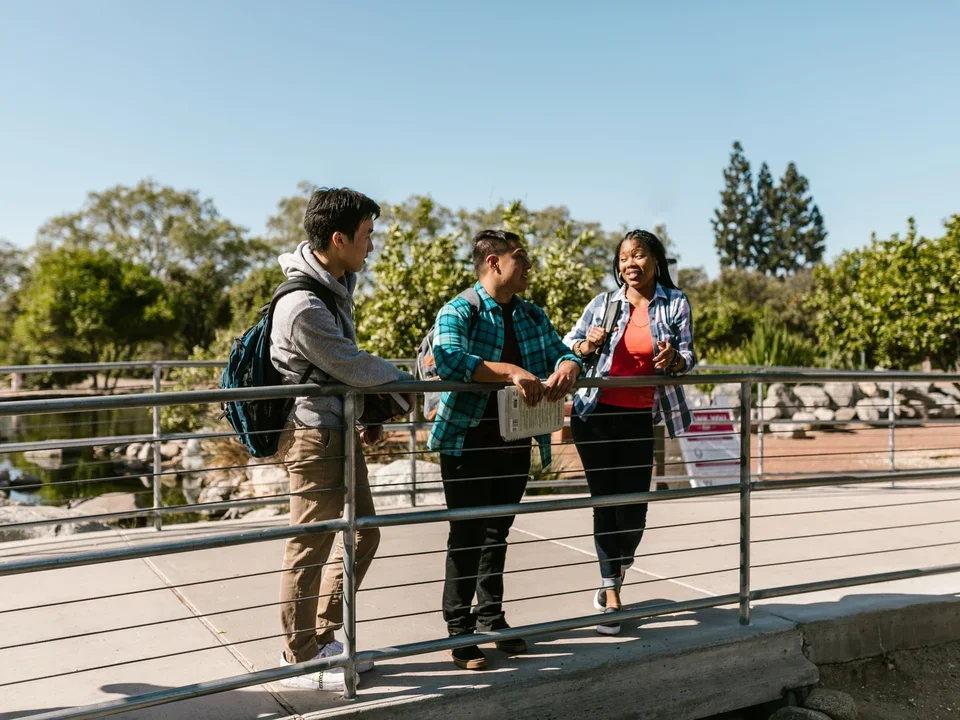 students talking