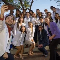 How Friendships Enhance Medical Careers Students and mentors pose for a selfie at the Gold Humanism Honor Society
