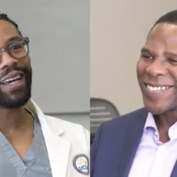 Mentor Olujimi Ajijola, MD, PhD and mentee Jay Lathen Gill II, PhD (MD candidate) connected through the UCLA-Caltech Medical Scientist Training Program (MSTP)