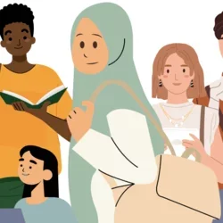 Illustration of students of different ethnicities