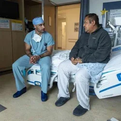 Dr. Nima Nassiri with patient Oscar Larrainzar