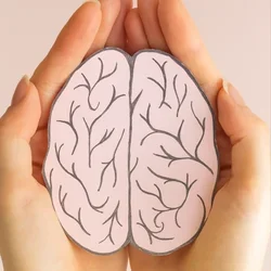 brain cuttout on hands
