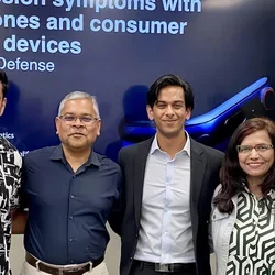 UCLA’s first medical informatics PhD, Samir Akre, pictured with his family on the day of his dissertation defense.