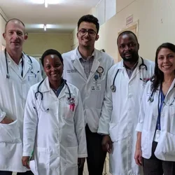 Dr. Chris Buck with UCLA medical students and Mozambican residents