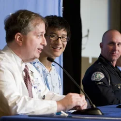 Traumatic Brain Injury Specialist Dr. Paul Vespa at a conference 