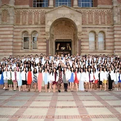 The David Geffen School of Medicine at UCLA White Coat Ceremony took place on Feb. 24 at Royce Hall on the UCLA campus. It was a make-up ceremony to the standard fall event in August 2020. (GradImages)