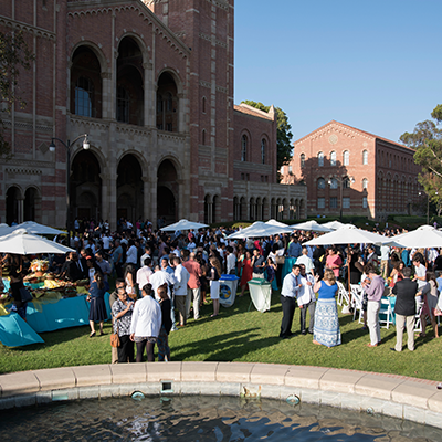 Students Enjoying a Summer Event Outside at Medical School