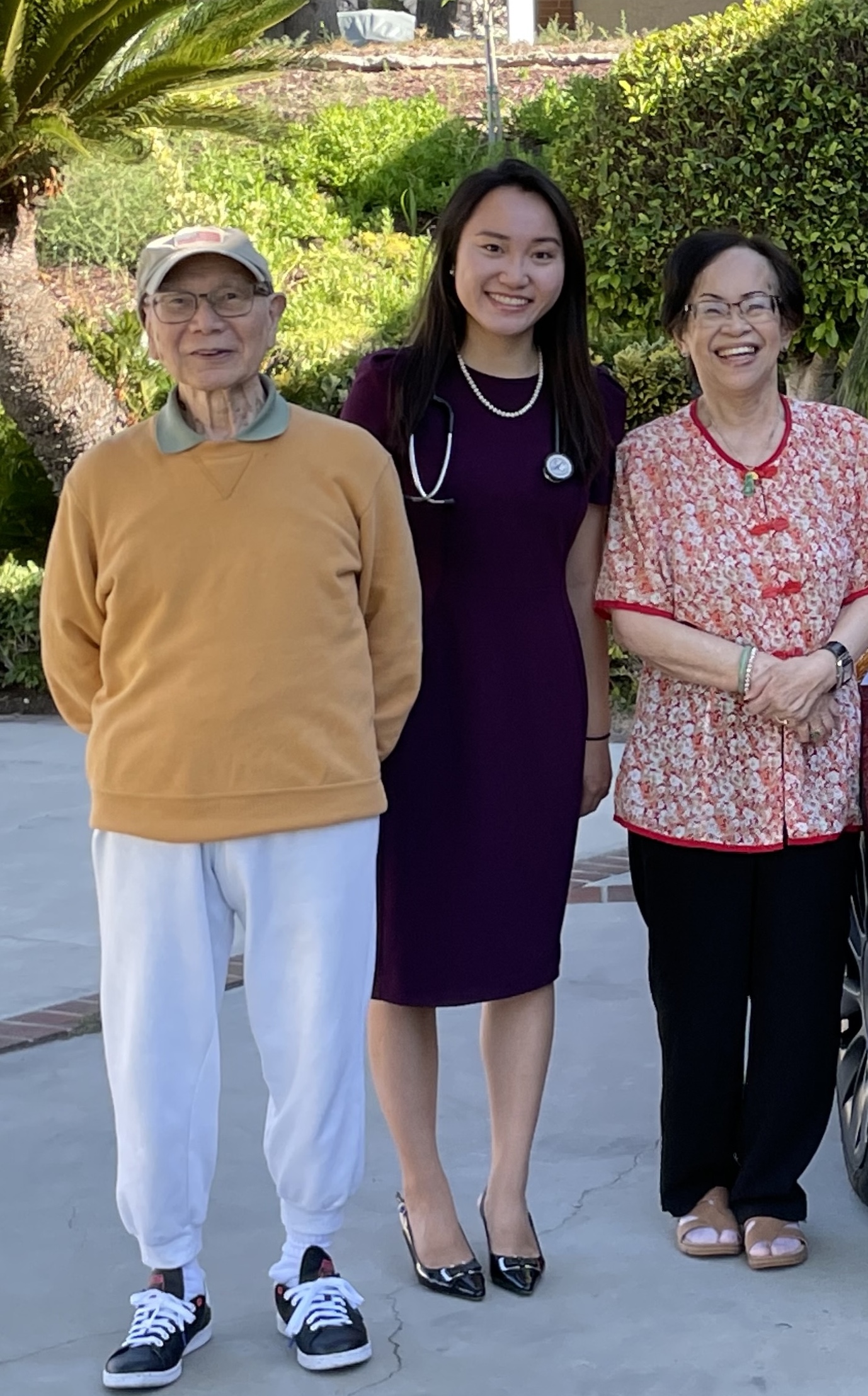 Ayesha Ng, pictured with her grandparents, shares her story of becoming a doctor 