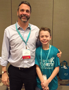 UCLA Medical School Psychologist John Piacentini with Child in Tourette Association Shirt