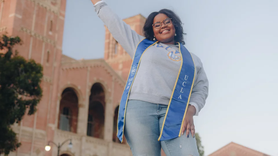 Ky'Tavia Stafford-Carreker at the UCLA fountain