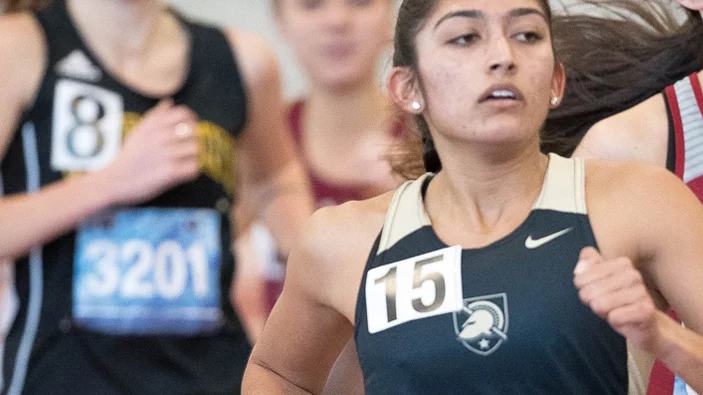 Med student Kajol Maheshwari running track 