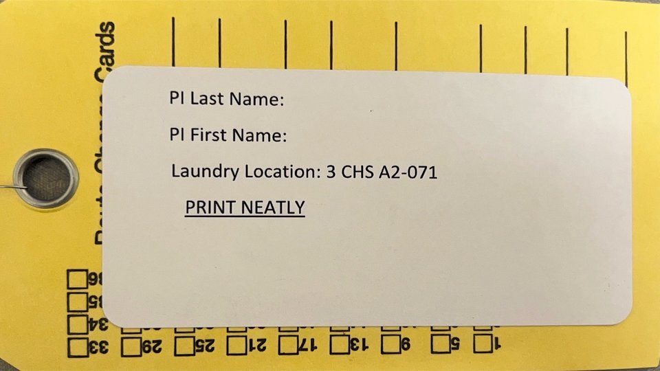 Yellow Tag with fillable PI Last and First Name 