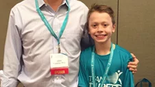 UCLA Medical School Psychologist John Piacentini with Child in Tourette Association Shirt
