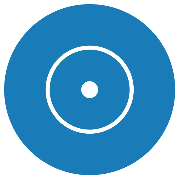 Blue and white icon representing a target
