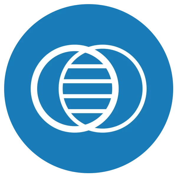 Blue and white icon representing tissue matching