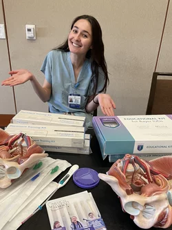 Medical student Mikayla Mefford, pictured here with anatomy teaching aids, shares her story of becoming a doctor
