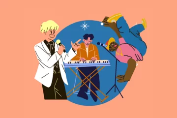 Illustration of musicians performing
