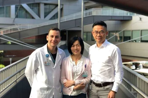 Dr. Vatche Agopian, Director, Dumont-UCLA Liver Cancer Center; Dr. Yazhen Zhu, co-director of the liquid biopsy laboratory at UCLA; and Hsian-Rong Tseng of the UCLA Jonsson Comprehensive Cancer Center