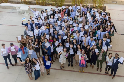 Overcoming an Unmatched Medical Residency A large group of students on Match Day holding up their match letters