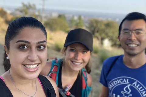 Pre Med students hiking 