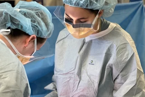 Medical student Mikayla Mefford, pictured here completing training in the operating room, shares her story of becoming a doctor