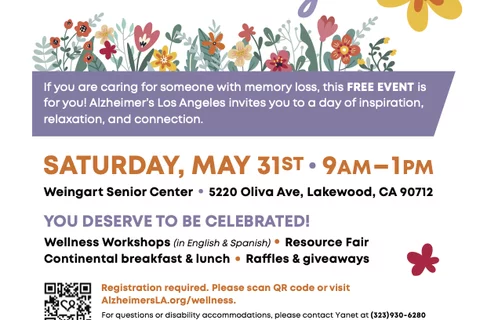 Flyer for Caregiver Wellness Day event May
