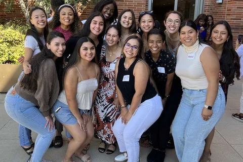 Happy student group