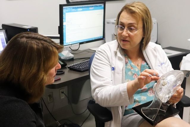 Epilepsy Causes Dr. Dawn Eliashiv Reviews Brain Model With Patient