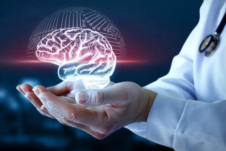 What Is Dementia Doctor in Lab Coat Holding Transparent Image of Brain in Hands