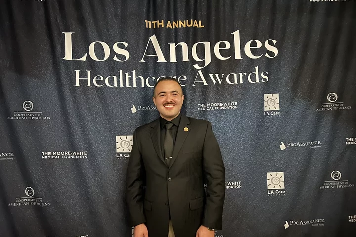 Medical student Antony Alvarado, pictured here at the Los Angeles Healthcare Awards, shares his story of becoming a doctor.