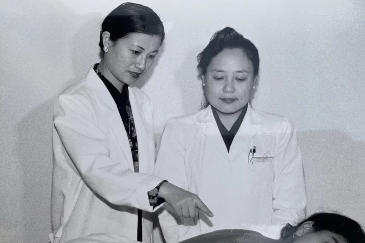 Medical student Chelsea discusses how her mother, pictured here performing acupuncture, played a primary role in Chelsea’s story of becoming a doctor