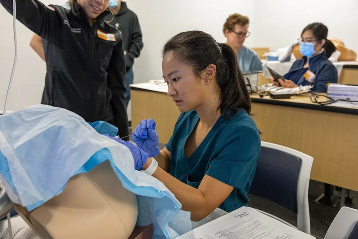Medical student Chelsea Pan, pictured here doing a training exercise, shares her story of becoming a doctor