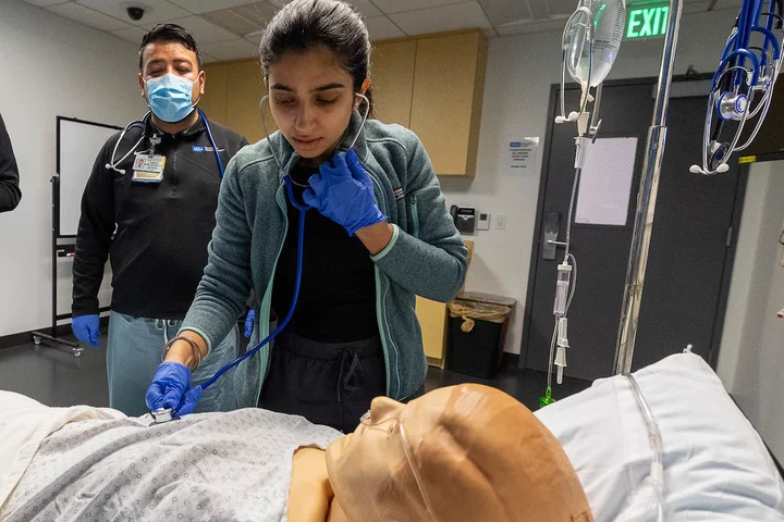 UCLA medical student Kirandeep Kaur, pictured during simulation training, talks about matching into residency.