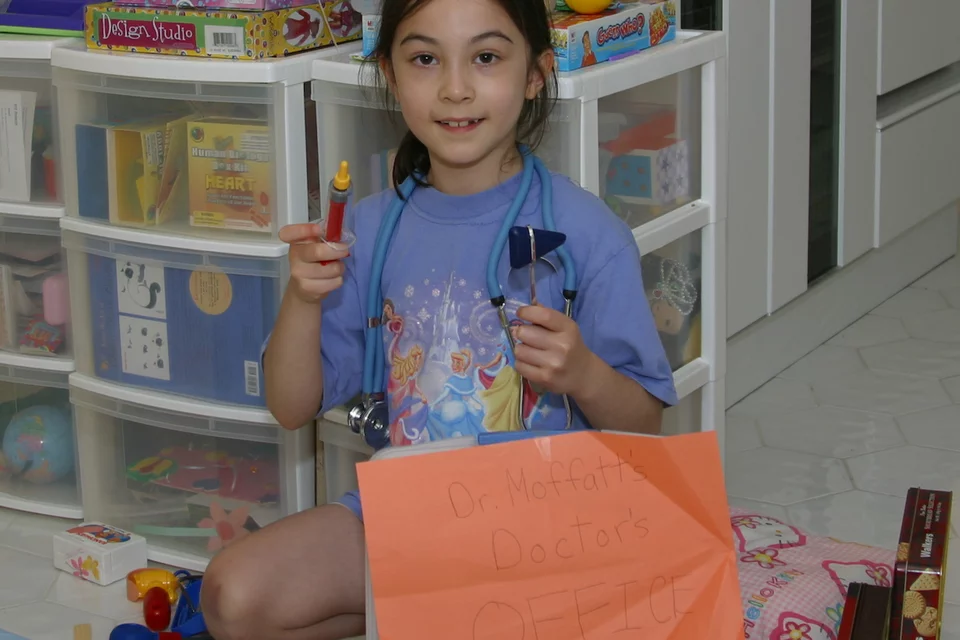 Medical student Clare Moffatt, pictured here as a child, shares her story of becoming a doctor