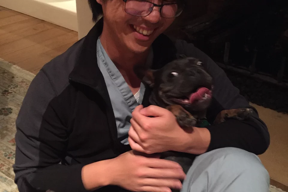 DGSOM resident with a puppy