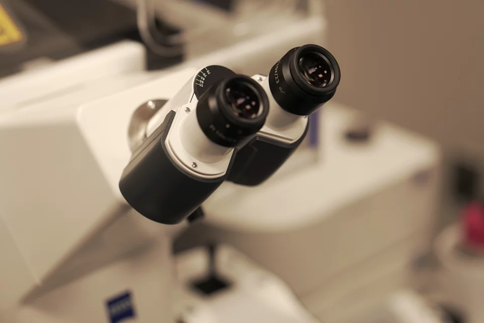 Microscope in a lab