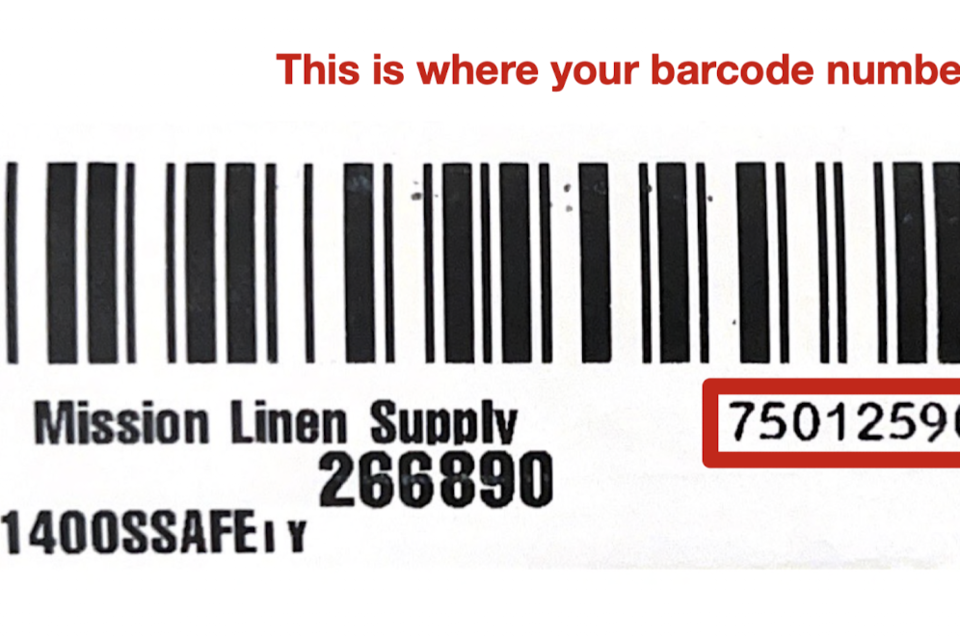 Lab Coat Laundry Barcode Example 