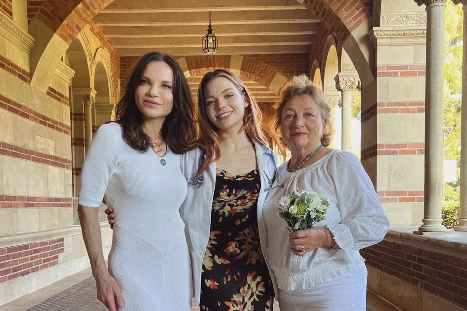 Tereza Vitkovska, pictured with her mother and sister, shares her story of becoming a doctor