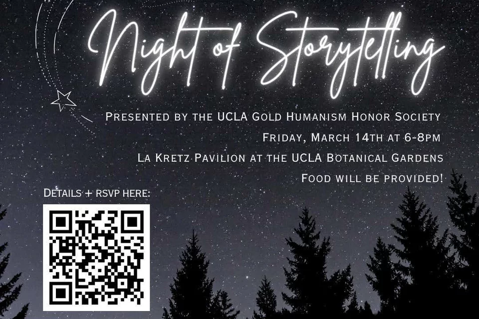 Night of Storytelling 2025 flyer for RSVPs