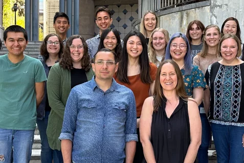 Molecular, Cellular, and Integrative Physiology (MCIP) PhD program student Rochelle Lai, pictured here with colleagues from the Tarling Vallim Lab