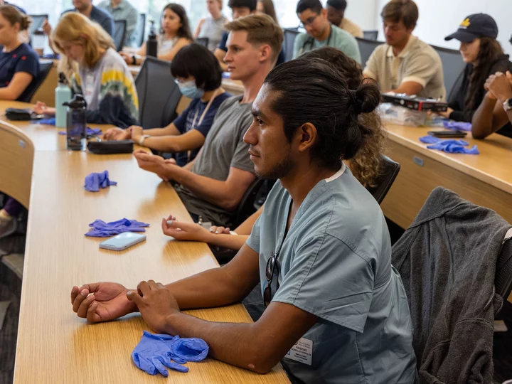 Medical students at pre-hospital day