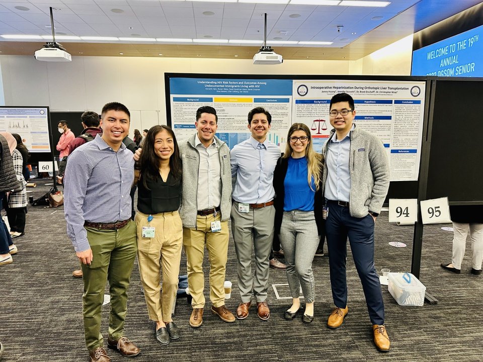 PRIME-LA medical students presenting their research poster
