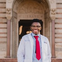 Medical students Myles Anderson, pictured in front of the UCLA library, shares why he's becoming a doctor