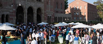 Students Enjoying a Summer Event Outside at Medical School
