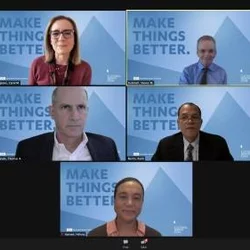 Clockwise, from top left, Dr. Carol Mangione, Dr. Steve Dubinett, Dr. Keith Norris, Dr. Helena Hansen and Dr. Thomas Rando discuss how they are fulfilling the David Geffen School of Medicine's guiding principle to "make things better."