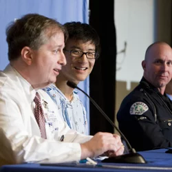 Traumatic Brain Injury Specialist Dr. Paul Vespa at a conference 