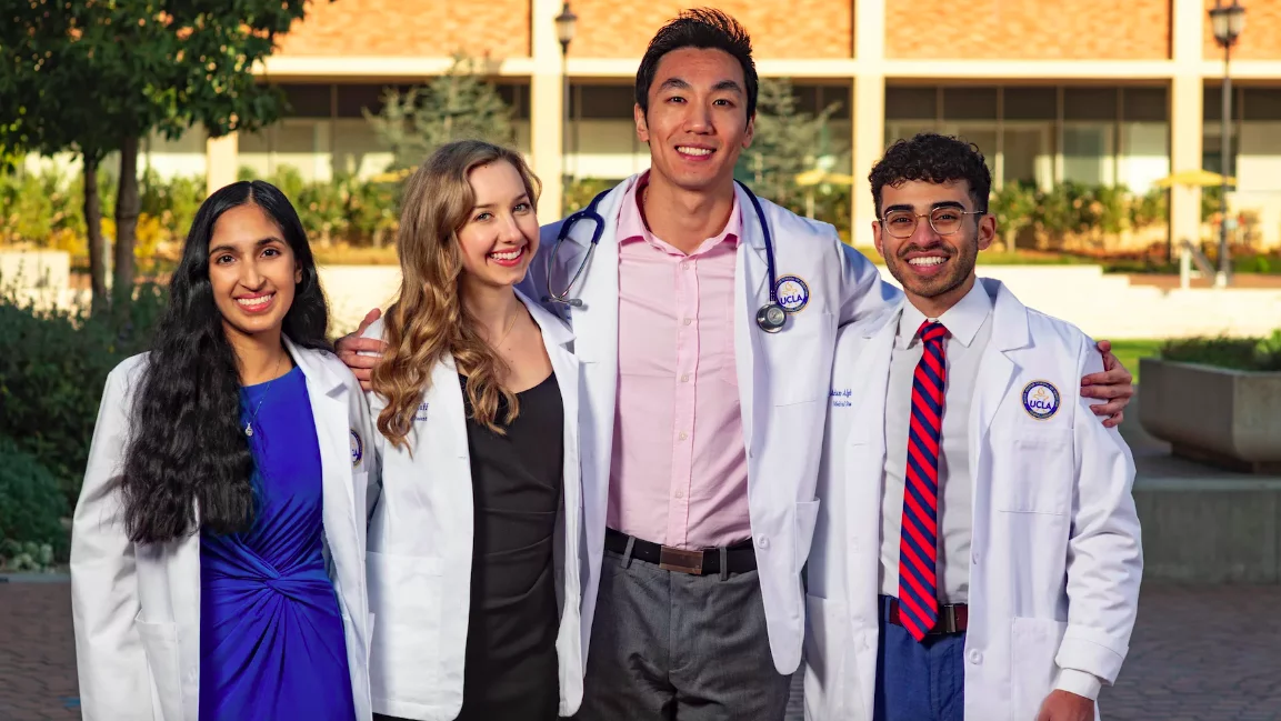 A group of newly minted medical students at the white coat ceremony